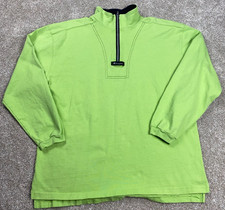Vintage 90s Champion 1/4 Zip Sweatshirt Made in USA Pullover Large Lime Green