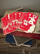 Vintage 1936 Old Maid Card Game by Brothers, Snowman Scene