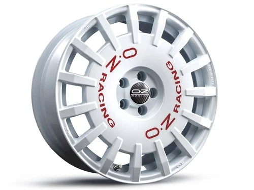 OZ Rally Racing 7x17 ET18 PCD 4x108 Race White Red Lettering Alloy Wheel