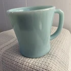 Vintage Fire King Blue Delphite “D” Handle Mug