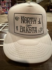North Dakota Trucker Hat Rope Bill Buffalo Oil Wheat Prairie Souvenir Y2K