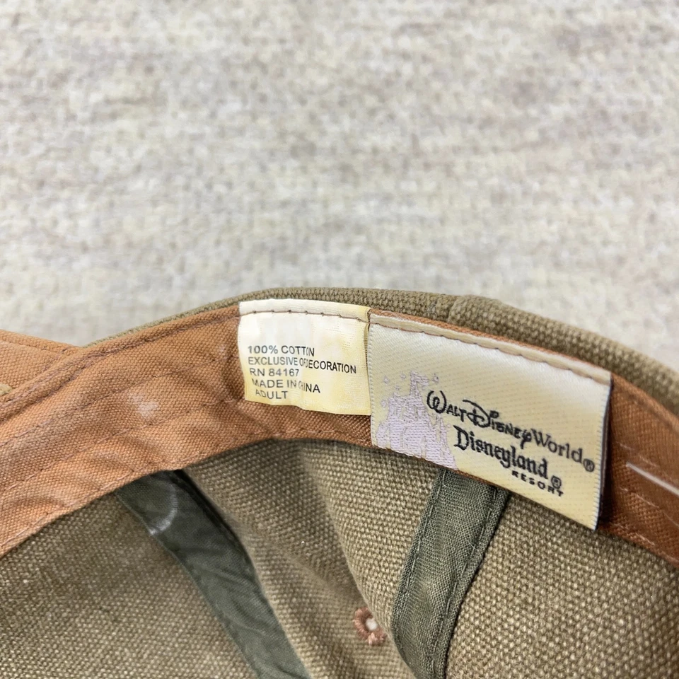 复古迪士尼帽子带背面橄榄绿色帆布迪士尼乐园度假区 Y2K 爸爸 — 第 4/4 张图片