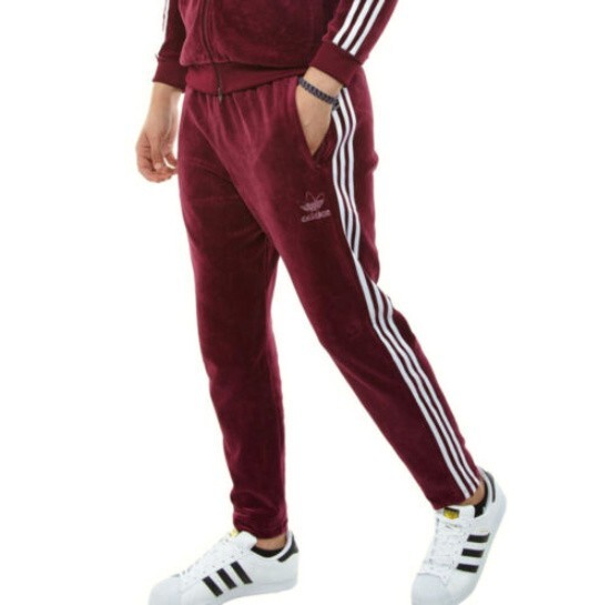 XL adidas Originals Men's VELOUR Beckenbauer TRACK PANTS XL adidas Originals Men's VELOUR Beckenbauer TRACK PANTS