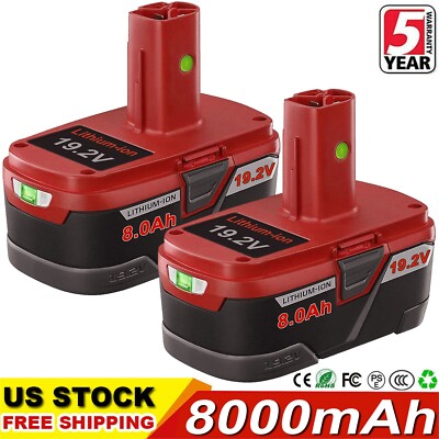 2X For Craftsman C3 19.2 Volt 11375 8 Ah Battery DieHard 130279005 130279003 New