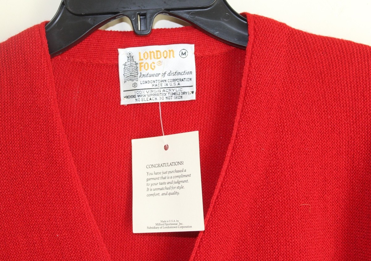90s USA vintage LONDON FOG カーディガン 90s 'london Fog' Gray Acrylic Knit Zip up Cardigan Sweater