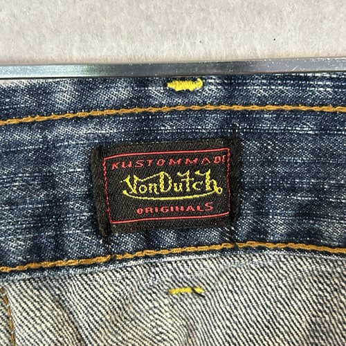 Vintage Y2K Von Dutch - Blue Denim Printed Short Skirt Made in USA - Size 32 - Picture 4 of 7