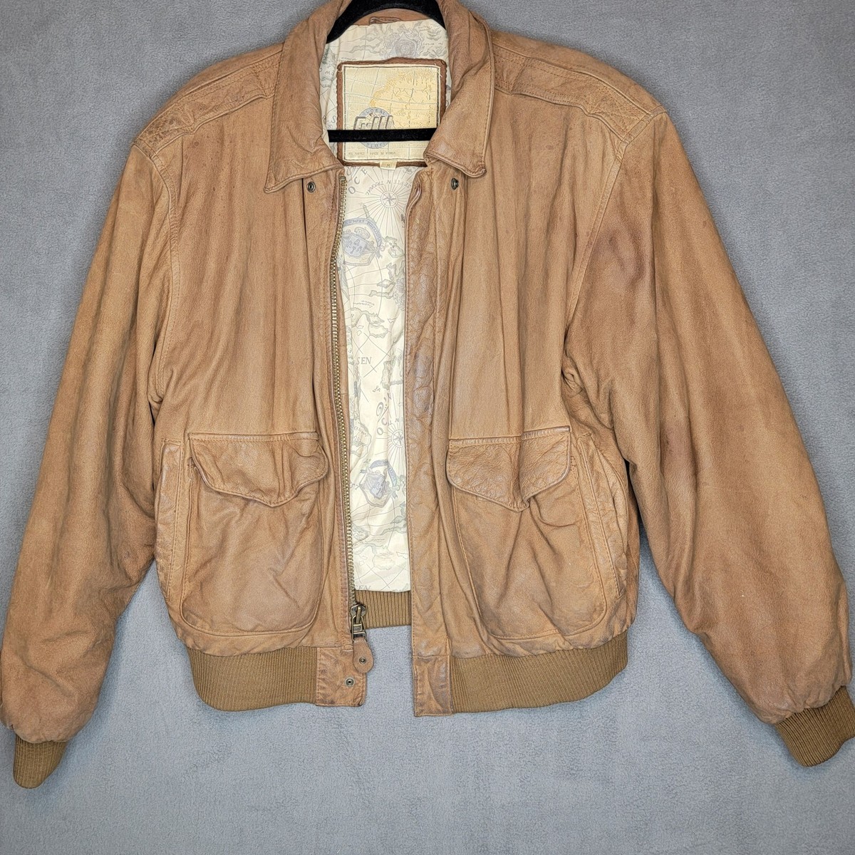 VTG Global Identity G-111 100% Leather Heavy Bomber Jacket