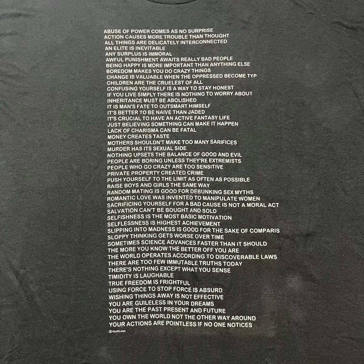 Jenny Holzer Tシャツ Truisms HEARTLAND