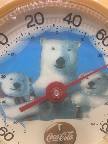 Vintage 1994 Coca-Cola Polar Bears Advertising Plastic Thermometer 12" - Picture 4 of 5
