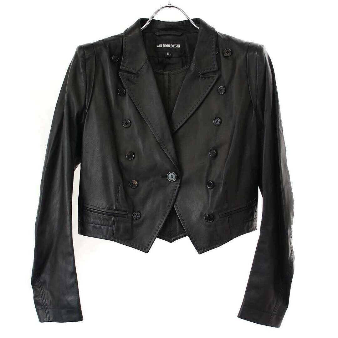 本人期　ANN DEMEULEMEESTER leatherjacket ANN DEMEULEMEESTER Napoleon Lether Jacket Short Leather