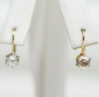 Joseph Esposito Ashley Classics - Gold Tone Stud Hook Earrings CZ 