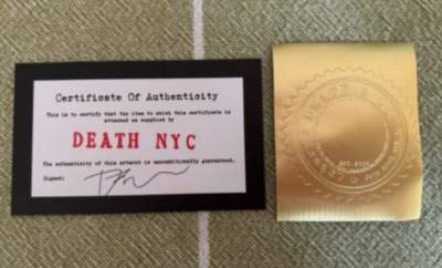 DEATH NYC 45x32cm Ltd Ed Signed Graffiti Pop Art Print 