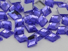 10x7mm Violet .VT Flat Back Diamond Acrylic Gems -100 Pieces