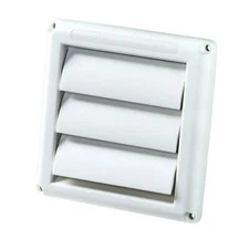 Supurr-Vent Louvered Outdoor Dryer Vent Cover White 4" Hood HS4W/18