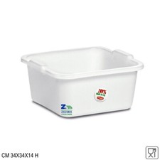 BACINELLA QUADRATA BIANCA CM 34X34X14 H POLIETILENE CAPACITA' LT. 11 MULTIUSO