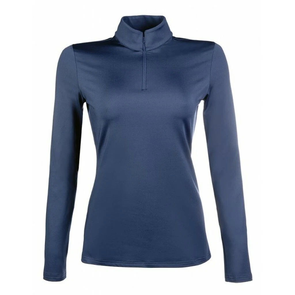 HKM Cosy Fleece Lined Base Layer Top with 3/4 Zip (Very Popular) - Deep Blue