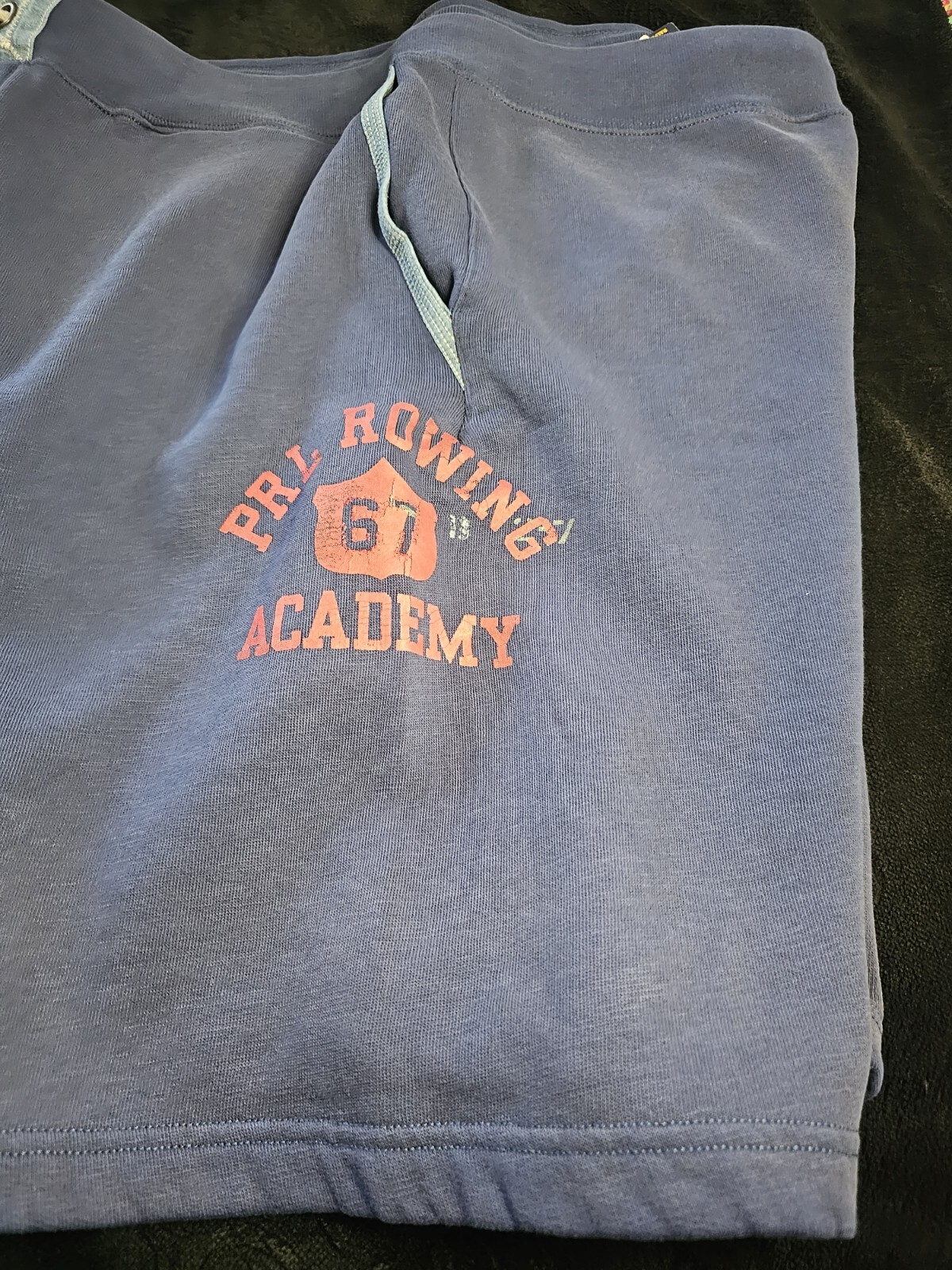 FILA Polo Ralph Lauren PRL Rowing Academy Cove pantaloncini sudore pile blu navy 2XL XXL nuovi con etichette