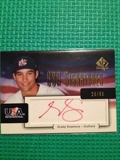 2004 Sp Authentic USA Signatures Grady Sizemore Auto! /50! Very Rare Indians