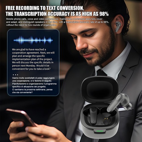 Translator Earbuds Wireless Bluetooth Two Way Translator Device 144+ Languages - Picture 4 of 13
