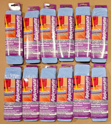 Rejuvenate Microfiber Bonnet - LOT OF 12 - Fits Any Up To 9'' Sponge Mop Head NEW