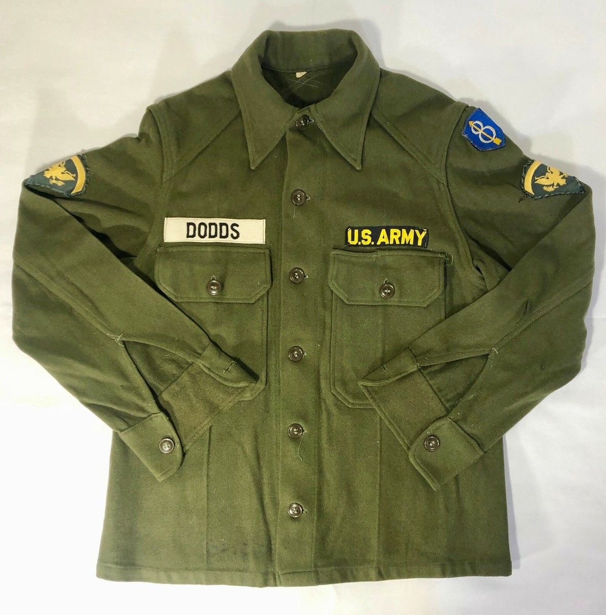 ジャケット・アウター ARMY SHIRTS WORLD WAR II WWII US Army Wool Shirt Jacket w/Patches Size