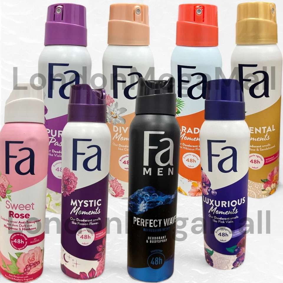Fa Deodorant Body Spray For Woman & Man 150ml Antitranspirant Fresh Multi Scent