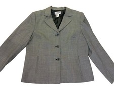 Pendleton Plaid 100 Virgin Wool Black White Checked Blazer, Women's PLUS 16