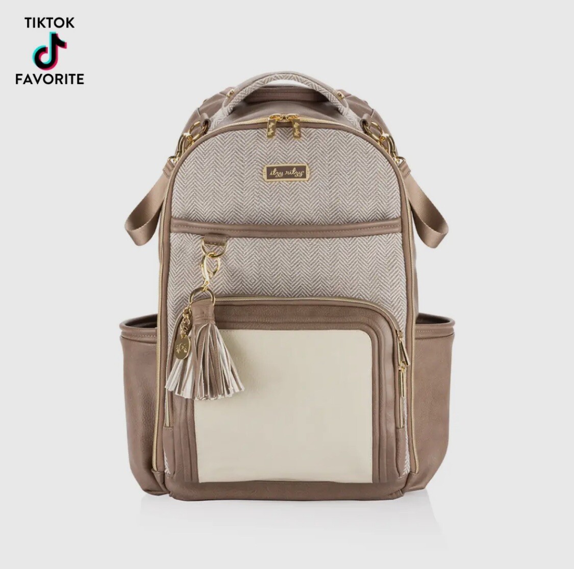 New VIRAL! Itzy Ritzy Boss Backpack Diaper Bag Vanilla Latte  display picture 1