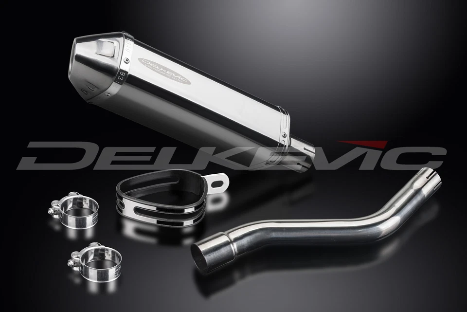 Kit silenciador escape acero inoxidable triovalado Kawasaki KLR650E 08-18 KLR650 22-24 13" Foto 3 de 4