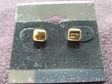 Emma Page Jewellery - Small gold plated square - pierced earrings - Never worn