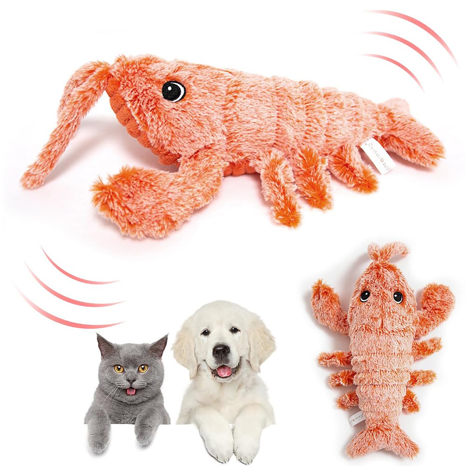 Electric Realistic Jumping Shrimp Cat Toy With USB Charging For Pet Play And