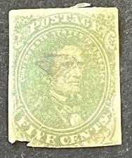 Travelstamps: US CSA STAMPS SCOTT #1 - 5 CENT Used ** Faults