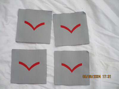 4x Rangabzeichen:Lance Corporal ,Queen Alexandra´s Nursing Corps,QARANC,rot/grau