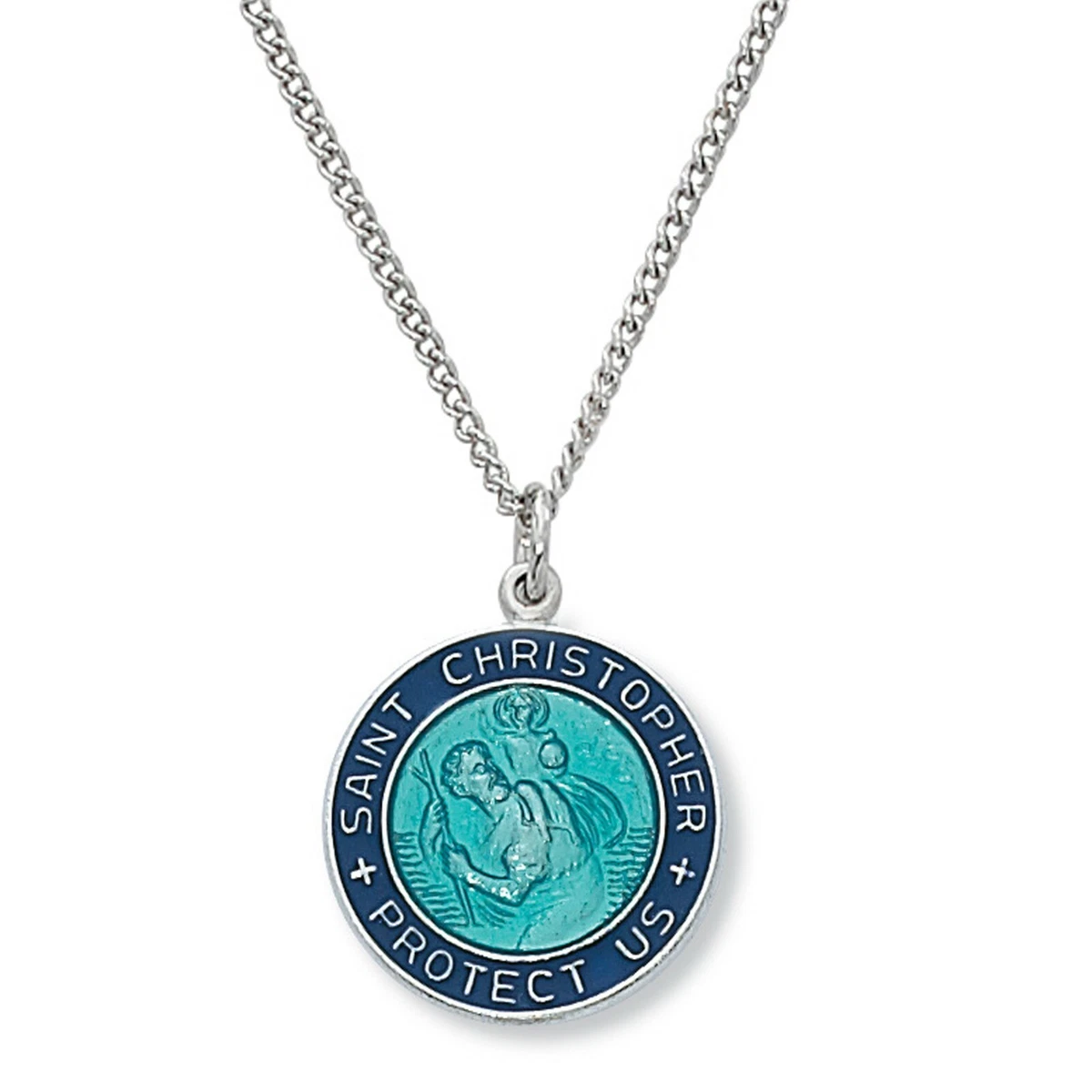 St christopher blue necklace store
