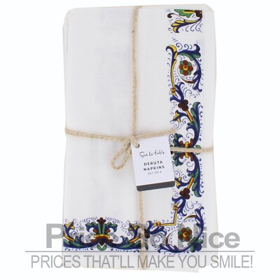 Sur La Table Deruta Napkins, Set of 4 MSRP $50