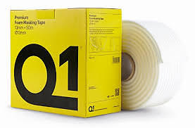 Q1 PREMIUM Schaumstoff Abdeckband 13 mm x 50 m Rolle glatt weiche Kante Klebeband