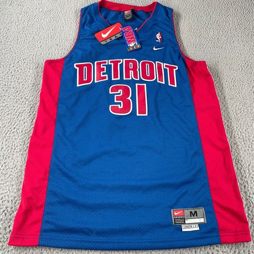 Vintage Nike Darko Milicic Detroit Pistons Stitched Jersey Size Medium +2" RARE