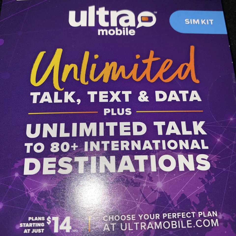 Ultra Mobile Micro/Regular SIM card for Unlocked Cell Phones Calling Free Shiped - Image 2 of 3