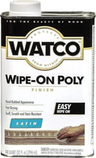 Watco 68141 Wipe-On Polyurethane Finish, Quart, Satin 
