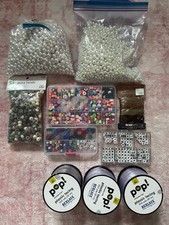 HUGE BUNDLE OF BEADS AND BRACELET MAKING SUPPLIES