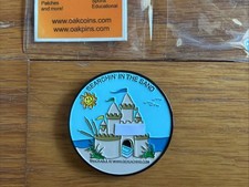 Vintage SEARCHING IN THE SAND Beach Ball Geocoin. Early 2K s. Rare, Unactivated