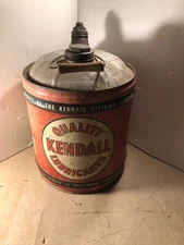 vintage  1950,s Kendall 5 gallon Motor oil can w/wood handle