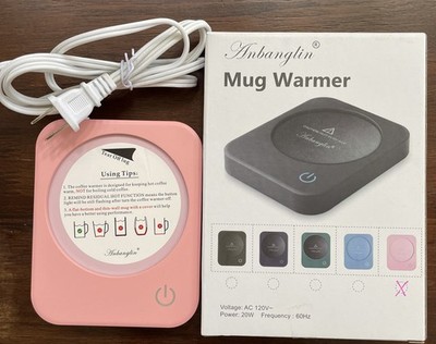 NIB Anbanglin Pink Coffee Mug Warmer w/ Auto Shut-Off 3 Settings Uniform Heat