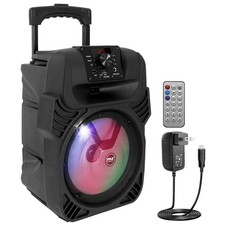 Portable Bluetooth PA Speaker 500W Rechargeable Karaoke Machine Pyle Led Sound
