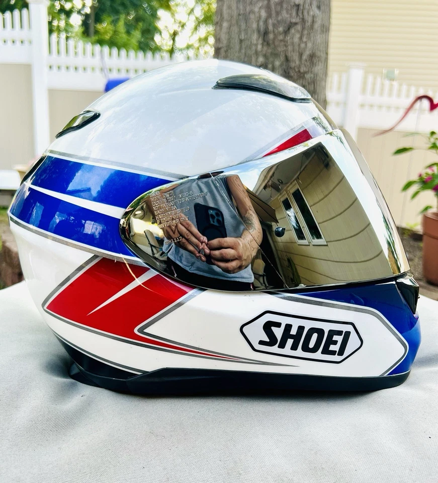 Casco completo tribal SHOEI RF-1100/espejo cromado y visera transparente/talla SM Foto 2 de 4