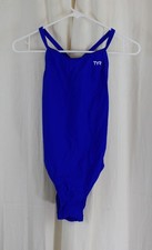 TYR Womens Tyreco Solid Diamondback Swimsuit Blue Size 32 M