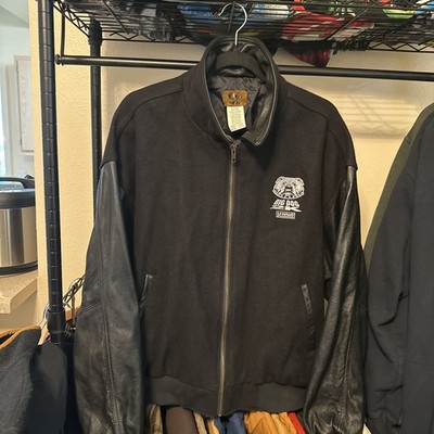 Mens XL Big Dog U-Haul Hitch Sales Wool/Leather Jacket Coat