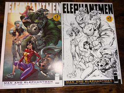 #ad Elephantmen: Man and Elephantman 1:15 J Scott Campbell Variant 1st amp; 2nd Print $299.99