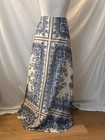 NWT H & M GORGEOUS WHITE & BLUE LINEN BLEND MAXI SUMMER SKIRT sz 8 — photo 4