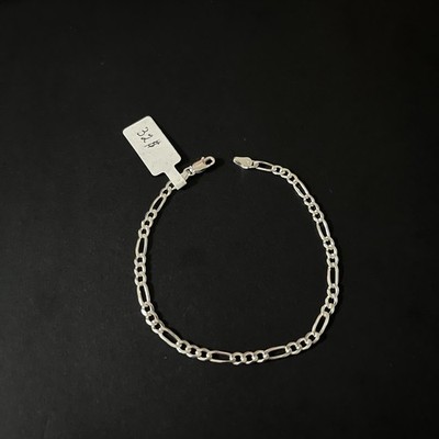 Esclava De Plata 925 Con Tejido Figaro,925 Silver Bracelet 8 Inch